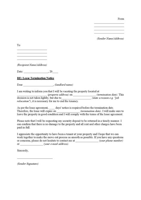 lease termination letter template   easy legal docs