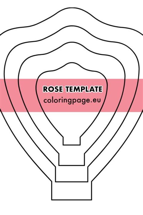 large paper rose template coloring page