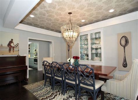 wallpapered tray ceiling wallpapered rooms    inspire