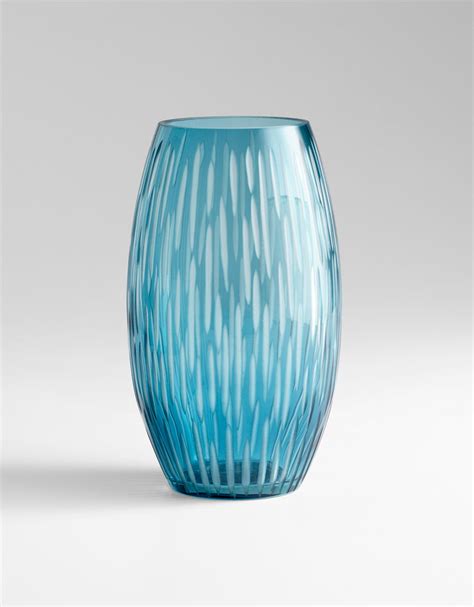 Large Klein Blue Glass Vase By Cyan Design