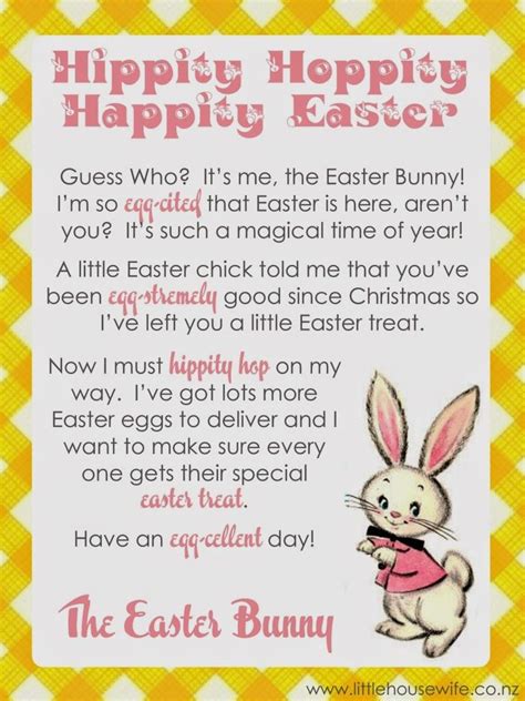 housewife  easter printable letter   easter bunny