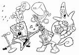 Esponja Tocando Guitarra Spongebob Nickelodeon Kleurplaten Liggend Tekening sketch template