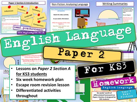 english language paper  section  year  englishgcse
