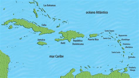 Antillas Mayores Y Antillas Menores En El Mar Caribe