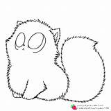 Fluffy Kitten Coloringhome sketch template
