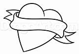 Heart Ribbon Drawing Hearts Outline Banners Drawings Ribbons Thorns Getdrawings Draw Clipartmag sketch template