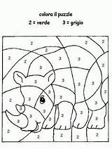 Numeri Coi Colora Tacchino Stampare Rinoceronte sketch template