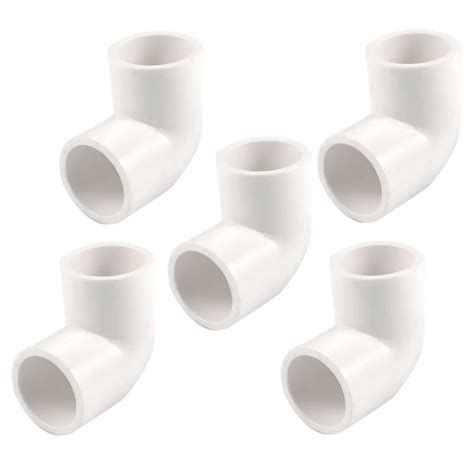 uxcell  pieces mm   angle degree elbow pvc pipe fittings adapter connector white