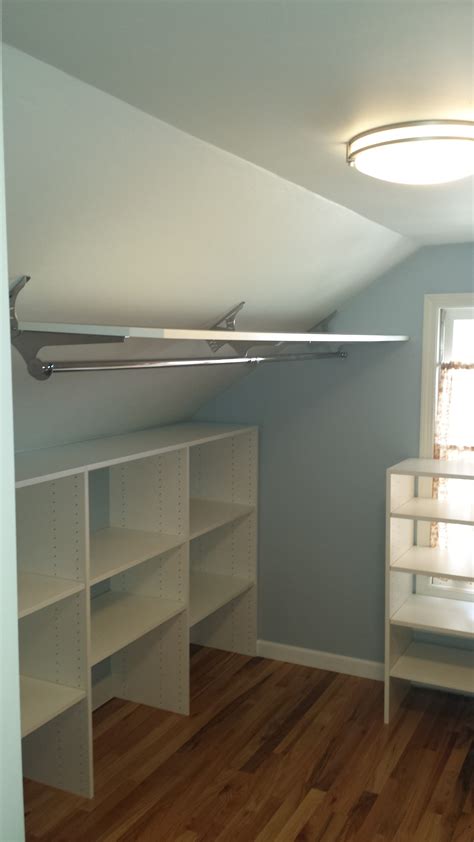 closet rod bracket sloped ceiling mounted clothes closets