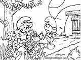 Smurfs Coloring Pages Drawing Print Color Smurf Printable Printouts Kids Cartoon Baby House Village Smurfette Land Getdrawings Getcolorings Impressive Hard sketch template