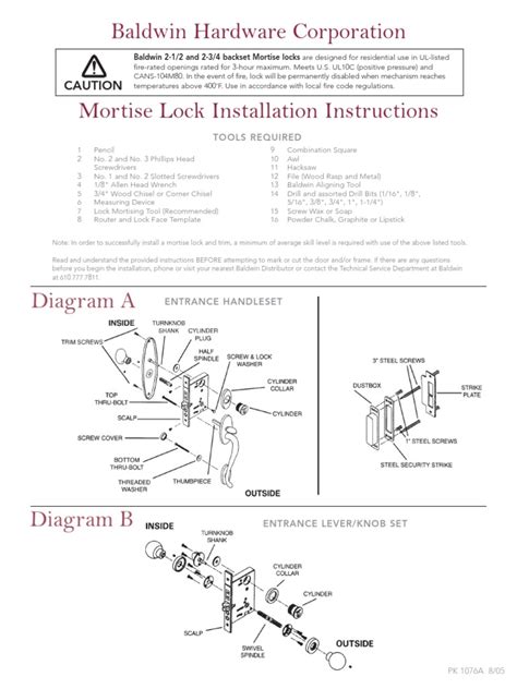 baldwin mortise lock installation instructions door screw