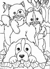 Coloring Pages Dog Cat Cats Printable Animals Color Dogs Cute Puppy Print Animal Kids Spring Allkidsnetwork Christmas Fall Getdrawings Getcolorings sketch template