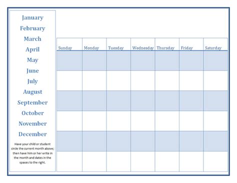 preschool calendar template printables printable calendar
