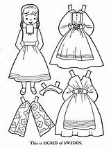 Doll Paper Printable Dolls Hungary Children Coloring Template Pages Sweden Austria England Czechoslovakia Kids Activity Choose Board Sheets sketch template