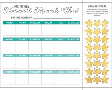 homework reward charts  printables  craft eat printable