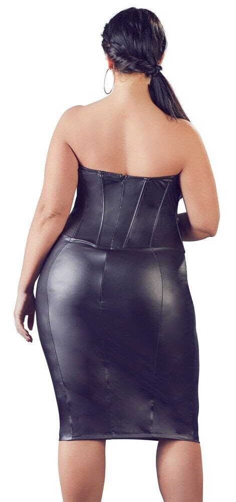 sexy wetlook dress black corsage breast free dress plus size l xl 2xl