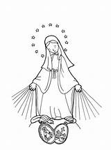 Medal Miraculous Virgen Immaculate Catholique Milagrosa Inmaculada Medalla Dibujosparacatequesis sketch template