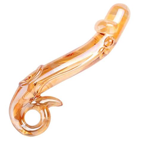 Exquisite Beauty Gold Glass Dildo G Spot Anal Plug Realistic Dildos