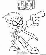 Titans Robin Coloring Teen Go Pages Cartoon Printable sketch template