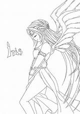 Goddess Anime Coloring Iris Pages Template Myth sketch template