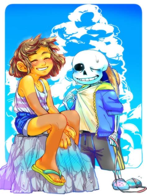 it s summer time peoples 😎😎😎 by fuyoudo624 on twitter undertale sans frisk frans