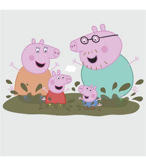 york wallcoverings wall decals peppa  pig family muddy