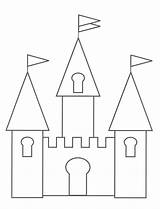 Castle Princess Template Cinderella Drawing Basic Party sketch template