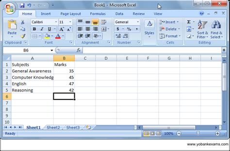 create  basic worksheet  spreadsheet  microsoft excel  yobankexams