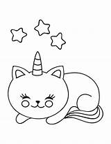 Caticorn Cat Coloringpagesonly sketch template