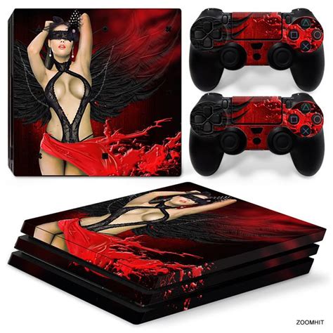 ps pro playstation  console skin decal sticker sexy girl abstract custom set  ebay