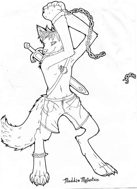 anthro male wolf furry coloring coloring pages