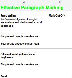 jorja  marking criteria