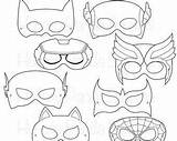 Superhero Mask Template Masks Printable Hero Coloring Super Drawing Etsy Masque Héros Masquerade Villain Coloriage Color Par Heroes Party Choose sketch template