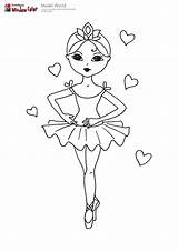 Ballerina Coloring Pages Printable Ballet Drawing Dance Kids Girls Color Sheets Girl Print Drawings Dancers Books Heart Cartoon Party Tutu sketch template