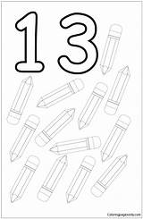 Coloring Pages Thirteen Color Pencils sketch template