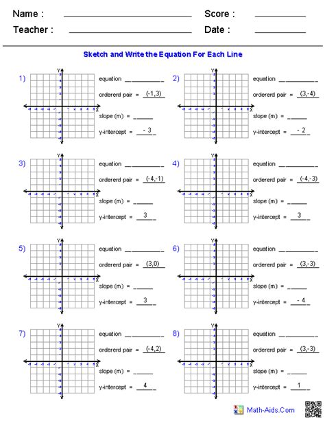 graphing linear equations worksheet  answers worksheetpedia