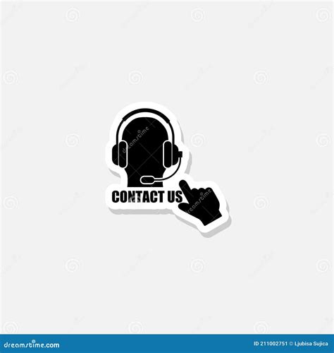black contact  sticker icon stock vector illustration  icon post