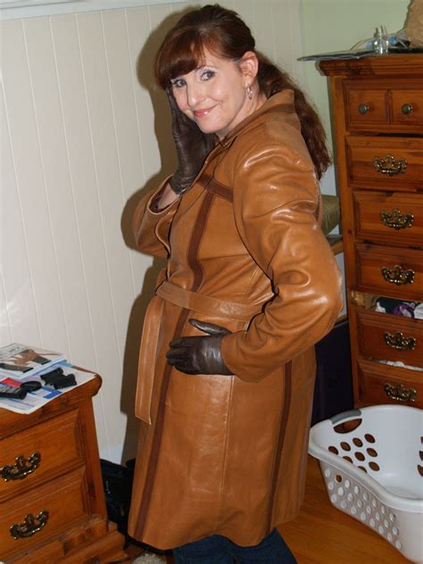 my celebrity leather lisa in brown leather coat