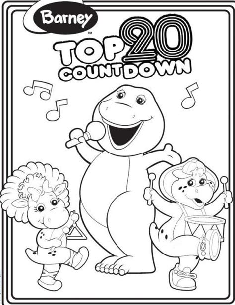 barney bj  baby bop birthday coloring pages valentines day