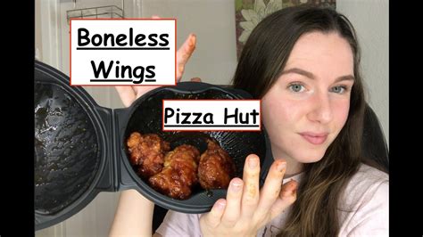 pizza hut honey bbq boneless wings mukbang taste test food review youtube