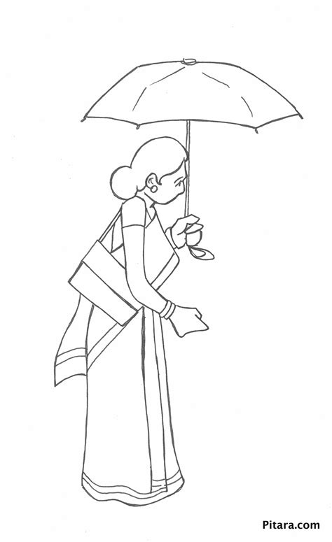 woman  umbrella coloring page pitara kids network