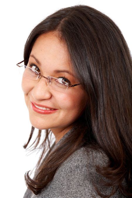 business woman portrait smiling and wearing glasses