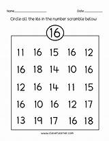 Worksheets Number 16 19 Nineteen Activities Twenty Sixteen Preschool Kindergarten Printable Counting Writing Practice Identification Cleverlearner Children sketch template