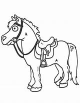Horse Cartoon Coloring Pages Clipart Drawing Saddle Library Kids sketch template