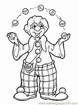 Coloring Clowns Circus Pages Printable Color Clown Kids Cartoons Colouring sketch template