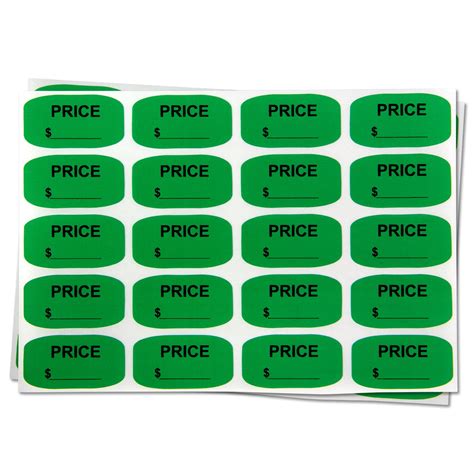 officesmartlabels     oval price tag labels  retail yard sales green  labels