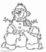 Snowman Coloring Pages Seasons Printable Weather sketch template