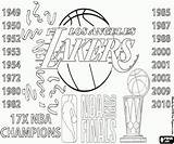 Lakers Nba Champions Championships Campioni Stampare sketch template