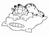 Garfield Almofada Dormindo Sleep Desenho 4kids Designlooter Tudodesenhos Cartoons sketch template