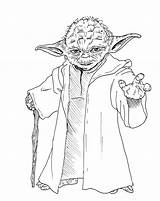 Yoda Wars Coloring Star Pages Print Color Kids sketch template